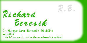 richard bercsik business card